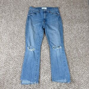 Mother Jeans Womens 29 Blue Insider Crop Step Fray Distressed